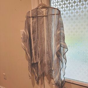 Blue & White Striped Cardigan One Size Fits Most